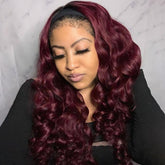 Affordable&Beginner Friendly Burgundy Body Wave Headband Wig